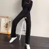 Pantalones de traje anchos para mujer estilo coreano, nuevo modelo otoño 2024, de cintura alta, efecto drapeado, pantalones rectos talla grande, pantalones de moda y versátiles