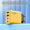 Cargador de Teléfono Móvil de Nuevo Modelo Transfronterizo Doble PD + Doble USB Tipo-C Puerto Múltiple Estándar Europeo y Americano Cargador de Viaje