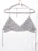 Chaleco europeo y americano sexy lentejuelas acrílicas colgante de cristal costuras cadena metálica cadena corporal hueca de moda en stock