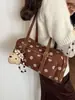 Elegante bolso de lunares para mujer, nuevo bolso de lona para el hombro 2026, elegante y versátil para ir al trabajo y citas, bolso de hombro