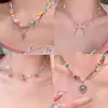Colar de Verão Dopamine Girl Colorido Design de Bala Corrente para Clavícula Pequeno Fresco Temperamento Versátil Acessórios de Colar