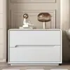 Mesita de noche de madera maciza de alta calidad, mueble auxiliar para dormitorio, instalación gratuita, estilo moderno simple, nuevo armario de almacenamiento, estilo de lujo ligero color crema