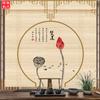 Nueva cortina de bambú china Zen de flores y pájaros, pantalla de elevación de persiana de fondo para sala de té, panel divisor, pintura colgante sin perforaciones, cortina decorativa