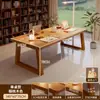 Escritorio para sala de estar, escritorio largo grande para leer y estudiar, mesa de comedor para el hogar, mesa doble larga, estación de trabajo para computadora
