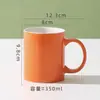 Taza de Cerámica Creativa y Sencilla, Vaso de Agua Redondo con Asa, Taza de Té para Habitación de Hotel, Taza de Regalo, Taza de Café, Taza de Té con Leche