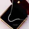 Collar Yun Xiaoshu de plata de ley 925 para mujer, diseño cuadrado pequeño, nicho de lujo ligero, cadena de clavícula simple y elegante, nuevo modelo 2022