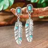 Aretes de Turquesa Europeos y Americanos Nuevos Aretes de Borla Bohemios Aleación Geométrica Retro Elegante Exagerada Joyería para la Oreja