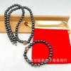 Collar de terapia magnética con cuentas redondas de piedra de hiel negra de 45 cm de largo drenaje en vivo venderá regalos de empresa joyería popular de comercio exterior al por mayor