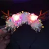 Novo Tiara Luminosa de Chifres Transfronteiriça Nova Tiara de Natal Alce Fruta Orelha de Gato Adereço de Cabeça Atacado