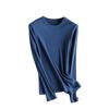Nova Lã Acrílica Aquecedora de Seda de Amoreira Forrada com Lã Nervurada Nutritiva para a Pele Roupa Íntima Térmica Multicolorida Camiseta Base Feminina Roupa Quente