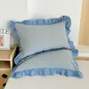 Fundas de almohada de algodón lavado clase a, algodón puro, un par de fundas de almohada grandes individuales para adultos, fundas de almohada con borde de algodón puro 48X74