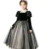 Vestido de Moda Estilo Nuevo para Niñas Frozen Elsa Vestido de Princesa Abullonado Terciopelo de Alta Gama Vestido de Princesa para Cumpleaños