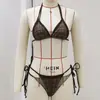 Biquíni Sexy Sem Costas de Cor Sólida Três Pontos Falso Duas Peças Sem Alças para Mulheres, Roupa de Banho Duas Peças de Comércio Exterior Transfronteiriço 2026