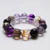 Pulseira de Cristal de Turmalina Roxa Natural Tanzhai Moyun para Mulheres, Pulseira Versátil para Presente Atacado