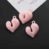 Agujero Colgante Inclinado Corazón Brillante de Acrílico Colgante Grande para Cadena de Teléfono Móvil Hecha a Mano Materiales y Accesorios para Joyería con Cuentas