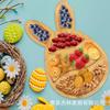 Bandeja Decorativa Creativa de Pascua Forma de Conejo Plato para Frutas Snacks Postres Plato para Cena Infantil Tabla de Quesos
