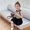 [Item em Liquidação] Colete Listrado Fresco de Verão para Meninas Camiseta sem Mangas Estilosa Color Block Infantil