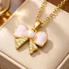 Collar de borla de diamantes con esmalte de gota de lujo ligero estilo francés microincrustado para mujer, cadena de clavícula dulce de dopamina a la moda de alta gama