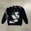 Suéter retro para hombre y mujer, estilo europeo y americano, holgado, roto, estilo Harajuku informal, para otoño