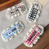 Pinza de BB con Encaje y Cuadros Estilo Coreano para Niñas, Accesorio para el Cabello de Dibujos Animados en Color Café con Leche, Pinza Lateral