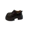 Zapatos Pequeños de Cuero con Cordones y Suela Gruesa para Mujer 2026 Moda Otoño Nuevo Estilo Versátil Plataforma Mocasines JK Estilo Escolar Zapatos Individuales