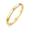 Anillo simple de acero de titanio japonés y coreano de oro de 18 quilates con anillo liso de acero inoxidable brillante para hombre y mujer R359