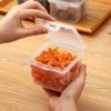 Caja de almacenamiento cuadrada abatible de escritorio, plástico, hermética, grado alimenticio, para nueces, snacks, caja de almacenamiento sellada