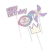 Conjunto de Enfeites de Bolo Moinho de Vento Coração de Menina Desenho Animado Mesa de Sobremesas de Confeitaria Moinho de Vento de Papel Feliz Aniversário Estilo Europeu Inglês