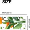 Adesivo de Parede de Planta Verde Ave-do-Paraíso Estilo Nórdico, Adesivo Decorativo Autoadesivo para Sala de Estar e Cozinha, Decalque de Parede Simples com Fundo de Planta