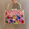 Bolsa de Jantar Colorida com Pedras Preciosas e Diamantes Direto da Fábrica Transfronteiriça Bolsa de Mão Clutch de Diamante Europeia e Americana Bolsa Transversal de Ombro para Mulheres