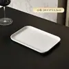 Bandeja Rectangular de Plástico Blanca Extra Grande para Servir, Engrosada, para Cafeterías Escolares, Exhibición Comercial y Uso Doméstico