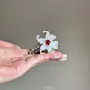 [Íris Perolada] Anel Vintage de Flor de Íris Vermelho Sangue de Pombo, Anel Ajustável para Dedo Indicador de Nicho