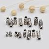 Plata esterlina S925 vintage cuentas de barril de pez pequeño diez mil caracteres tubo recto cuentas de Buda tibetanas cuerda trenzada accesorios de plata pulsera collar cuentas sueltas