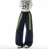 Calça Esportiva Casual Masculina Estilo Outono Novo Listras Americanas Masculina Solta Reta de Perna Larga Calça Cargo Marca Tendência Tamanho Plus