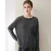 Jersey de punto de seda y cachemira 2026 otoño/invierno nuevo para mujer, corte holgado, cuello redondo, hombros caídos, elegante jersey de punto base