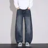 Jeans americanos retro de pierna recta, corte holgado para hombre Anyang, pantalones casuales de moda 2026 para adolescentes, venta al por mayor