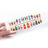 24 Piezas de Copa del Mundo Transfronteriza Estilo Nuevo Messi Rey del Fútbol Forma de Almendra Ojo de Gato Dorado Arte para Uñas Fútbol Exquisitas Piezas para Uñas Set
