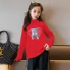 Y2547# meninas novo veludo dupla face gola semi-alta manga longa outono e inverno feminino quente base interna blusa top moda