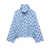 Roupas Femininas 2026 Primavera Novo Estilo Europeu e Americano Fashionável Simples Versátil Jaqueta de Bolinhas 4341730 Branco