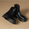 Botas Ajustadas, Botas Elevadoras para Mujer, Nuevas 2025 Otoño Tacón Grueso Estilo Británico Botines de Suela Gruesa para Personas Bajitas