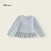 Camiseta Coreana de Manga Larga para Niñas Estilo Otoño 2025 Moda Versátil Suave Top de Otoño Camiseta Básica