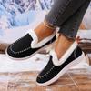 Botas de Neve de Inverno Grossas com Solado Grosso de Novo Tamanho Grande para Mulheres com Veludo e Pelo Grosso para Manter Aquecido Bolsa de Costura de Tamanho Grande Sapatos de Algodão Femininos