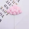 Decoración de Pastel de Cumpleaños Nube Estéreo Enchufe Bola Redonda Bola de Pelo Fiesta de Bebé Mesa de Postres Horneados Frescos Diseño