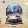 Impresión Plana Transfronteriza 2D Plano Rotación de 360 Grados Escena de Nieve Casa de Pingüinos Decoración de Escritorio Interior y Exterior Festival