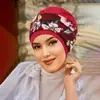 Novo Chapéu Turbante Estilo Streetwear da Amazon Faixa de Cabeça Estampada Chapéu Pulôver Torcido Chapéu de Cabeça com Flor para Mulheres em Estoque