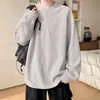Sudadera con Capucha Pesada Desestructurada Estilo Americano Otoñal para Hombre con Cuello Texturizado Camiseta de Manga Larga Capa Base Interior Holgada