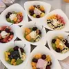 Tazón Triangular Desechable, Tazón Irregular de Moda para Yogurt Cold Brew, Caja de Empaque para Postres Helados, Contenedor Espesado para Postre de Hielo Raspado