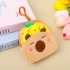 Bolsa de Monedas de Capibara con Frutas de Dibujos Animados, Bolsa de Almacenamiento de Peluche, Mochila Pequeña Escolar, Colgante Cuadrado de Capibara Lindo para Mochila