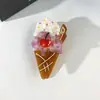 Pinza para el Cabello de Helado Creativa y Divertida con Temática de Comida, Pasador Lindo para Niña, Pinza para el Cabello de Acetato de Alta Gama, Nuevo Accesorio para el Cabello