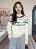 Suéter jacquard retro Fair Isle para mujer 2026 nuevo estilo casual holgado versátil cálido tejido
